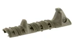MAGPUL XTM HAND STOP KIT OD angled view with ribbed rail covers and raised hand stops