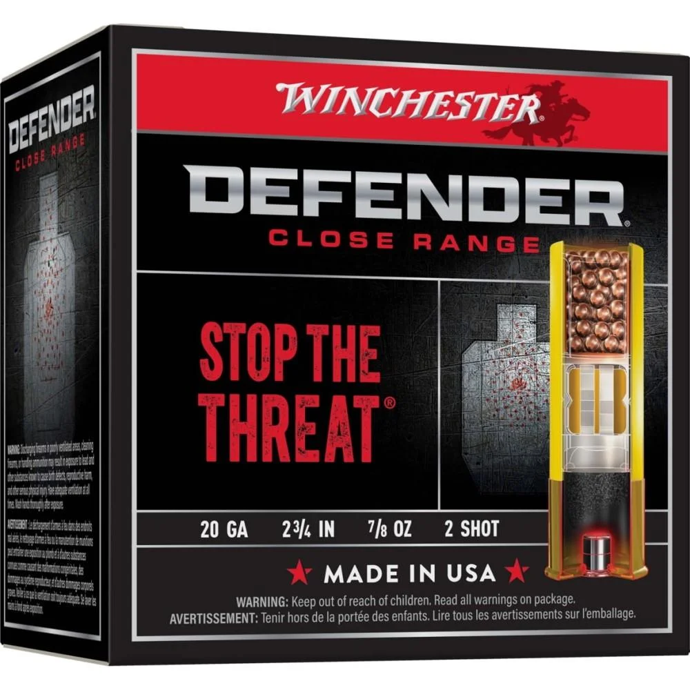 20-gauge-buckshot-shotshells-primary Winchester Ammunition Winchester Defender Buckshot Shotshells 20 ga 2-3/4" 7/8 oz 1145 fps #2 25/ct
