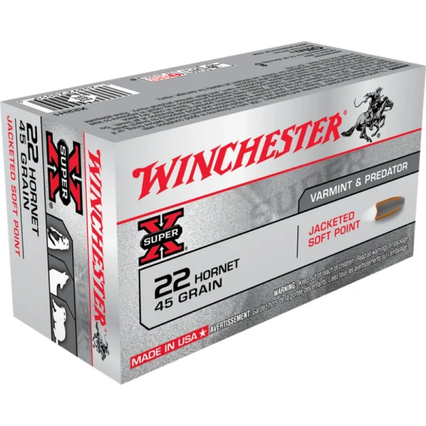 Winchester Ammunition Winchester Super-X Rifle Ammunition .22 Hornet 45 gr. JSP 2690 fps 50/ct