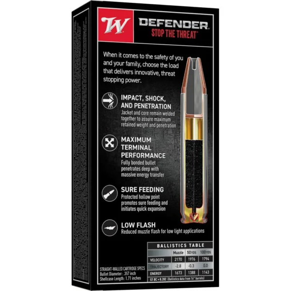 Winchester Ammunition Winchester PDX1 Defender Rifle Ammunition .350 Legend 160 gr. PHP 2170 fps 20/ct
