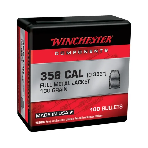 Winchester Bulk Components BULLETS .38 MC 130GR FMJ 100 COUNT