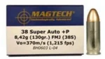 Magtech Ammunition CompanyInc MagTech Handgun Ammunition .38 Super 130 gr FMJ 1215 fps 50/ct
