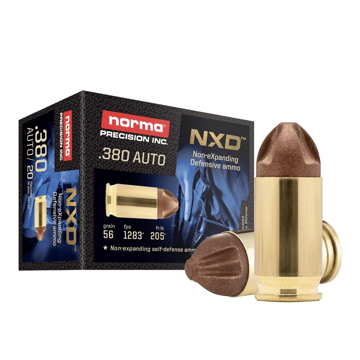 380-auto-nxd-56gr-handgun-ammunition-primary Norma Ammunition Norma NXD Handgun Ammunition .380 Auto 56gr NXD 1283 fps 20/ct