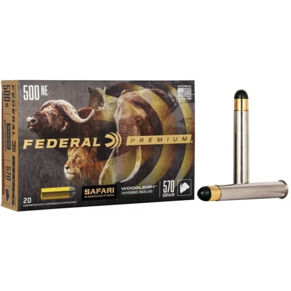 Federal Cartridge Co. Federal Premium Cape-Shok .500 Nitro Express 3 570 gr Hydro Solid 2100 fps 20/ct