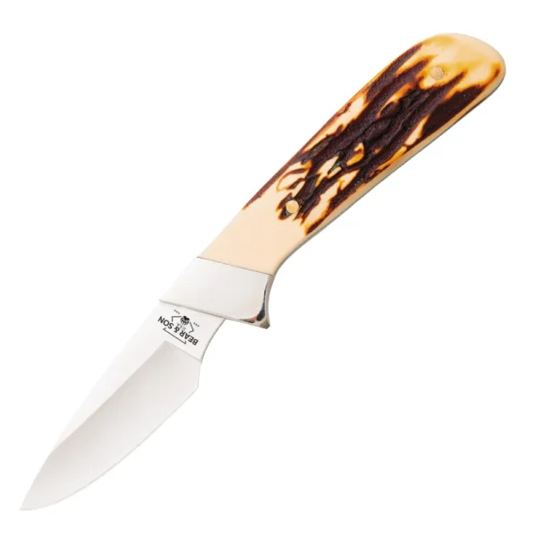 Bear & Son Cutlery Bear & Son Stag Delrin Invincible Skinner Knife 2-3/4" Drop Point Blade Stag