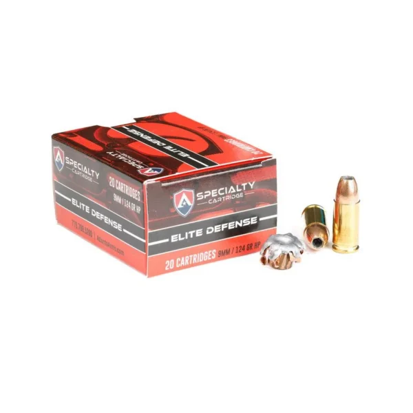 Atl Arms/ Specialty Cartridge Inc DBA ACME Specialty Cartridge Elite Defense Handgun Ammunition 9mm Luger 124gr JHP 1165 fps