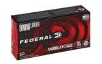 Federal Cartridge Co. American Eagle Handgun Ammunition 9mm Luger 115 gr FMJ 1180 fps 50/ct - alternate view 2