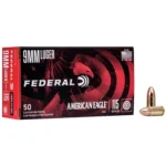 Federal Cartridge Co. American Eagle Handgun Ammunition 9mm Luger 115 gr FMJ 1180 fps 50/ct