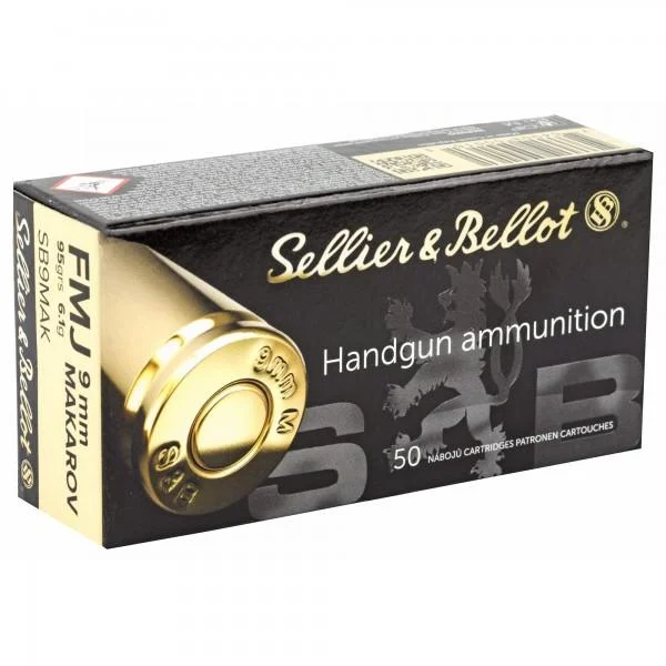 Mag-Tech/Sellier- Bellot Sellier & Bellot Pistol & Revolver Ammo 9mm Makarov 95 gr FMJ 50/ct