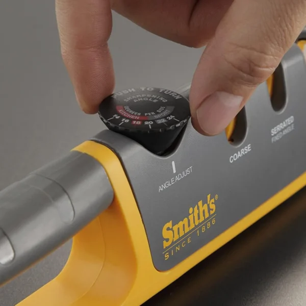 Smith's Consumer Products Smith's Adjustable Angle Pull-Thru Knife Sharpener for Straight Edge Knives - Coarse or Fine