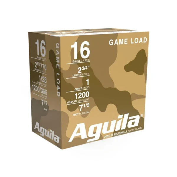 TXAT - DBA Aguila Ammunition Aguila High Velocity Shotshells 16 ga 2-3/4" 1oz 1200 fps #7.5 25/ct