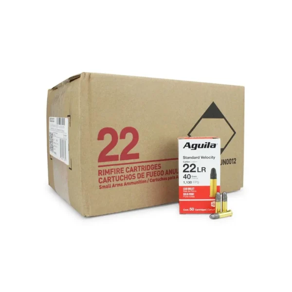 TXAT - DBA Aguila Ammunition Aguila Standard Velocity Rimfire Ammunition .22 LR 40 gr SP 1130 fps 2000/ct Case (40-50/ct)