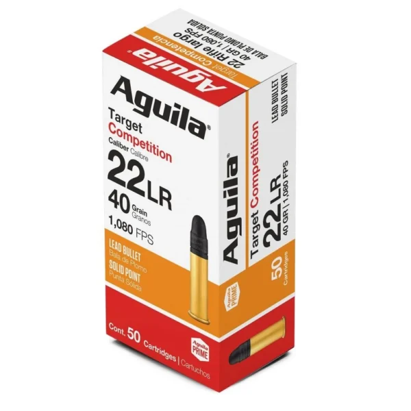 TXAT - DBA Aguila Ammunition Aguila Target Competition Rimfire Ammunition .22 LR 40 gr LRN 1080 fps 50/ct