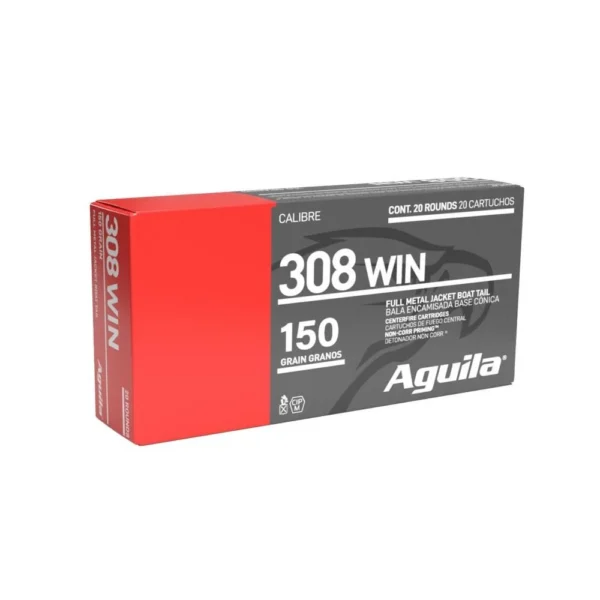 TXAT - DBA Aguila Ammunition Aguila Rifle Ammunition .308 Win 150 gr FMJBT 2760 fps 20/ct