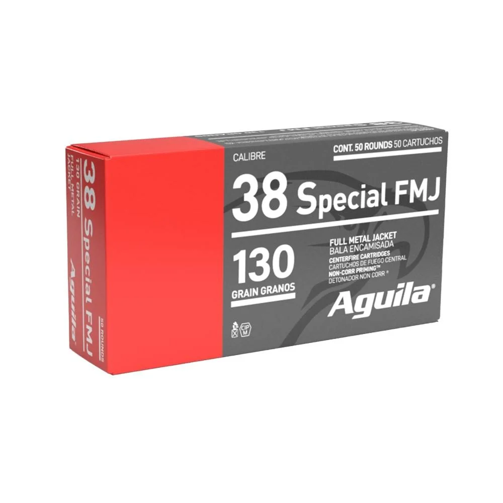 aguila-38-cal-handgun-ammo-primary TXAT - DBA Aguila Ammunition Aguila Handgun Ammunition .38 Spl 130 gr FMJ 950 fps 50/ct