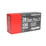 TXAT - DBA Aguila Ammunition Aguila Handgun Ammunition .38 Super Auto+P 130 gr FMJ 1220 fps 50/ct