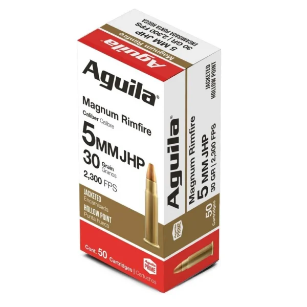 TXAT - DBA Aguila Ammunition Aguila Remington Rimfire Ammunition 5mm RFM 30 gr JHP 2300 fps 50/ct