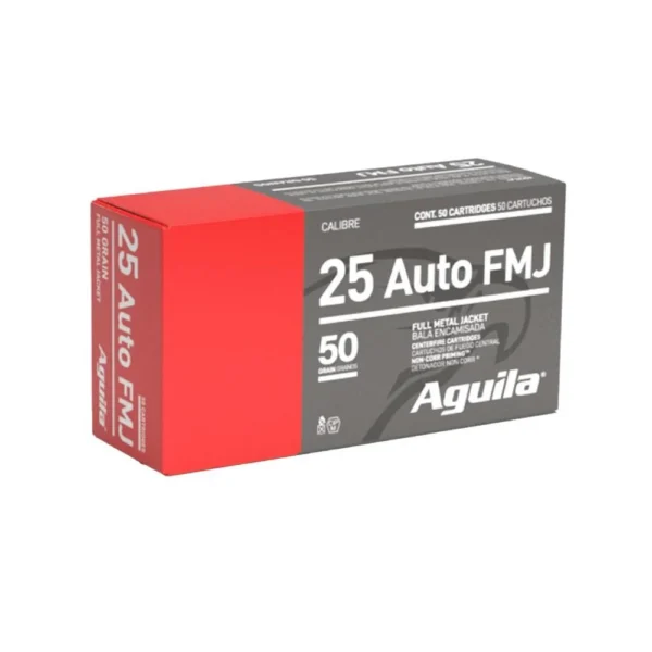 TXAT - DBA Aguila Ammunition Aguila Handgun Ammunition .25 Auto 50 gr FMJ 755 fps 50/ct