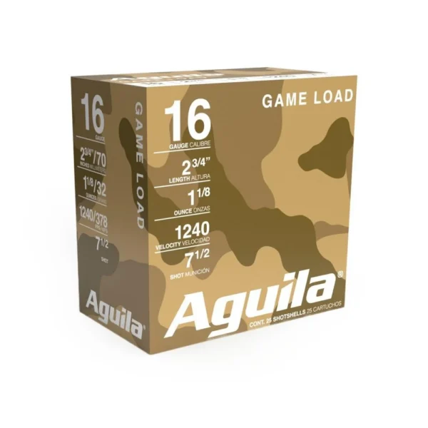 TXAT - DBA Aguila Ammunition Aguila High Velocity Shotshells 16 ga 2-3/4" 1-1/8oz 1240 fps #7.5 25/ct
