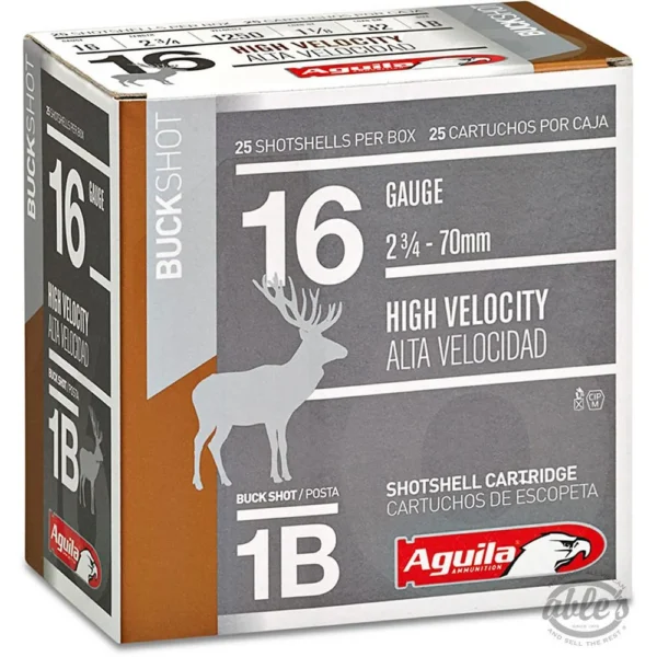 TXAT - DBA Aguila Ammunition Aguila High Velocity Shotshells 16 ga 2-3/4" 1-1/8oz 1250 fps #1 Buck 25/ct