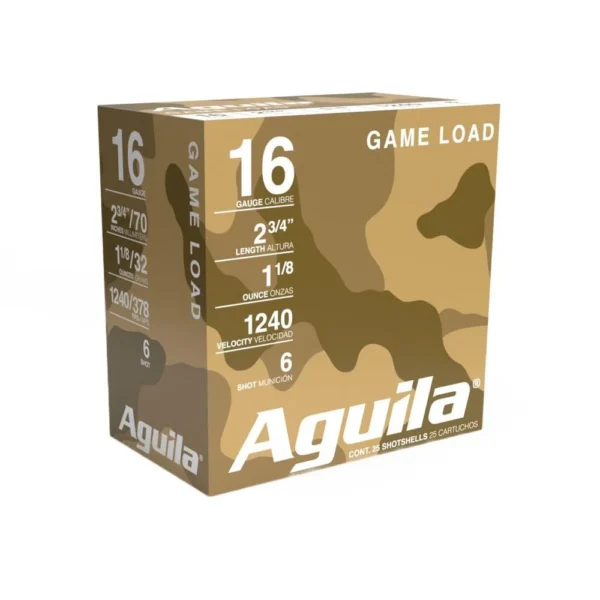 TXAT - DBA Aguila Ammunition Aguila High Velocity Shotshells 16 ga 2-3/4" 1-1/8oz 1240 fps #6 25/ct