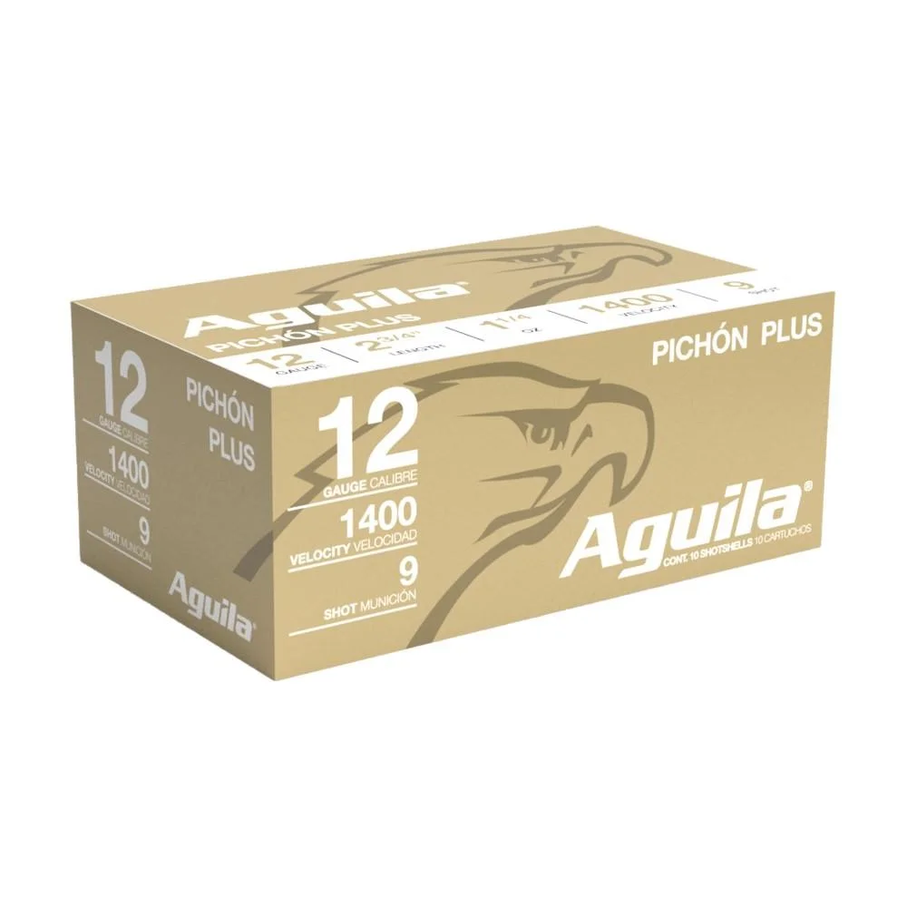 aguila-pichon-plus-12-ga-shotshell-primary-1 TXAT - DBA Aguila Ammunition Aguila Pichon Plus Shotshell 12 ga 2-3/4" 1-1/4oz 1400 fps #9 10/ct