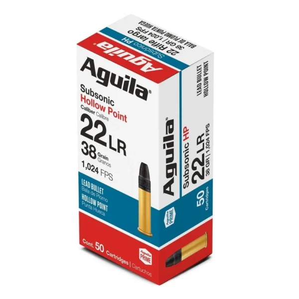 Aguila Ammunition AGUILA 22LR SUB HV 38GR HP 50/1000