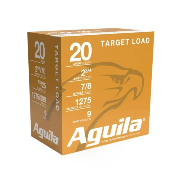 TXAT - DBA Aguila Ammunition Aguila Target Shotshells 20 ga 2-3/4" 7/8oz 1275 fps #9 25/ct