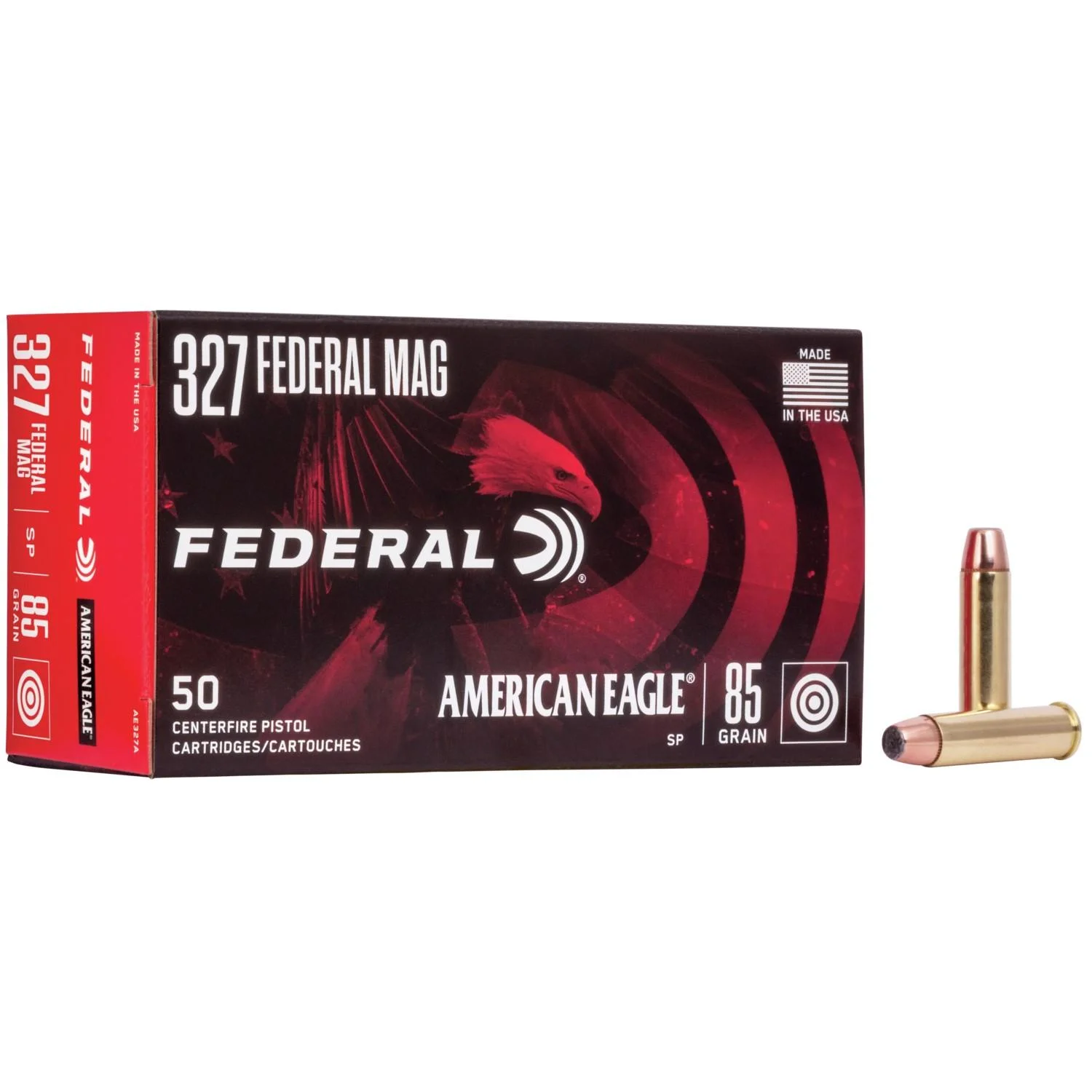 american-eagle-327-mag-85-gr-sp-ammunition-primary Federal Cartridge Co. Federal American Eagle Handgun Ammunition .327 Mag 85 gr SP 1400 fps 50/ct