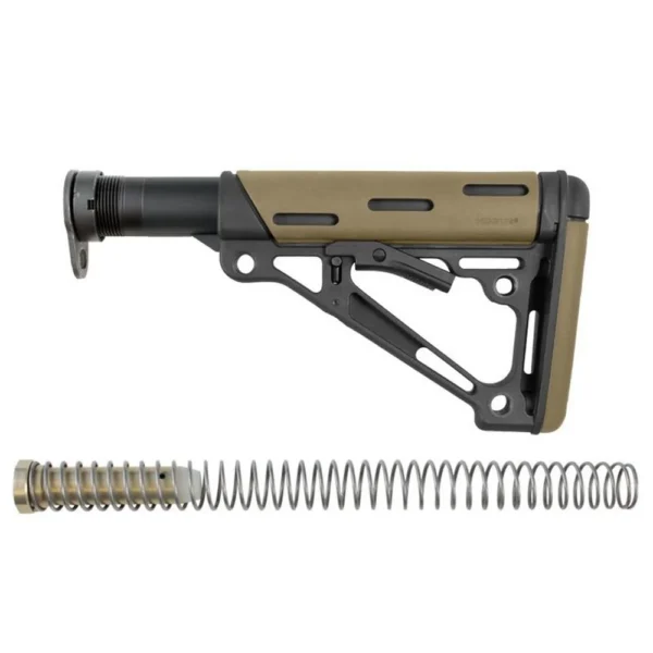Hogue Inc. Hogue AR-15/M-16 OM Collapsible Buttstock Assembly with Buffer Tube and Hardware-Desert Tan Rubber