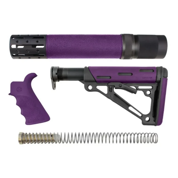 Hogue Inc. Hogue AR-15/M16 Kit Overmolded Beavertail Grip & Collapsible Mil-Spec Buffer Tube Buttstock Purple