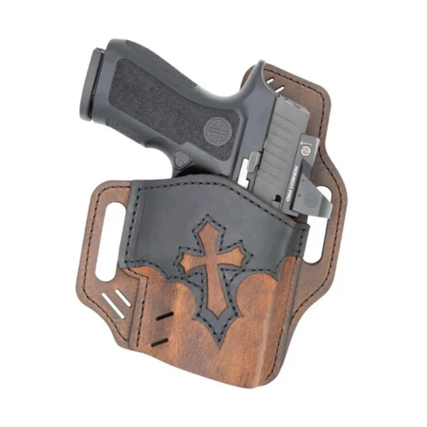 Versacarry By Sitzco Llc. Versacarry Arc Angel OWB Holster Size 3 Sub-Compact Brown with Black RH