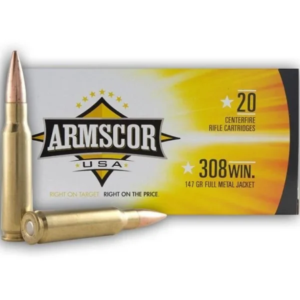 Armscor Precision International Inc. (API) Armscor Rifle Ammunition .308 Win 147gr FMJ 2700 fps 20/ct
