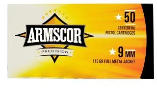Armscor Precision International Inc. (API) Armscor Handgun Ammunition 9mm Luger 115 gr FMJ 1097 fps 50/ct