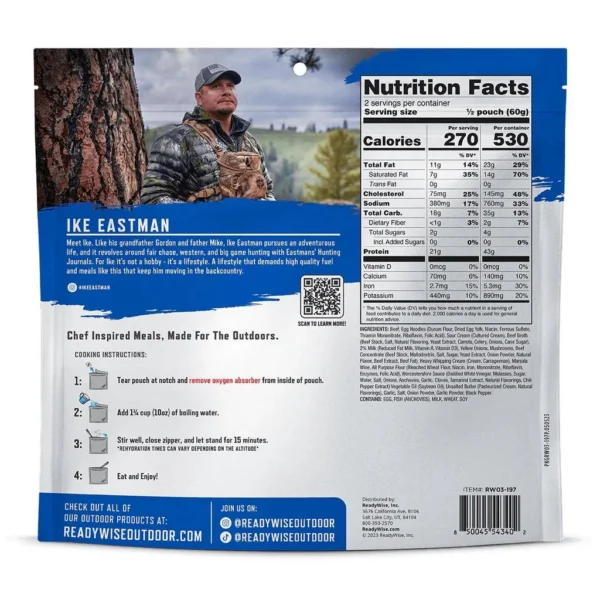 ReadyWise Company ReadyWise Outdoor ProMeal Beef Strog w/Mushroom CRM Sauce Single Pouch