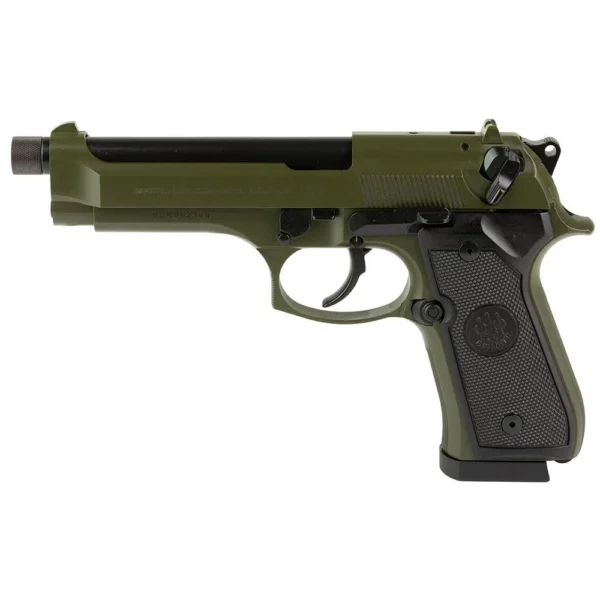 Beretta U.S.A. Beretta 92FS Handgun 9mm Luger 18rd Magazines (2) 5.1" Threaded Barrel OD Green
