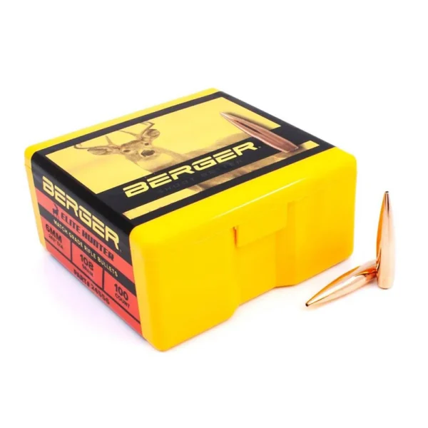 Berger Bullets Berger Elite Hunter Rifle Bullets 6mm 108 gr HPBT 100/ct