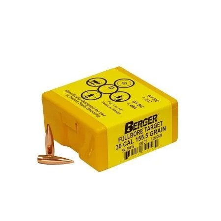 Berger Bullets Berger Match Grade Target Bullets .30 cal .308" 155 1/2 gr Fullbore Target 100/ct