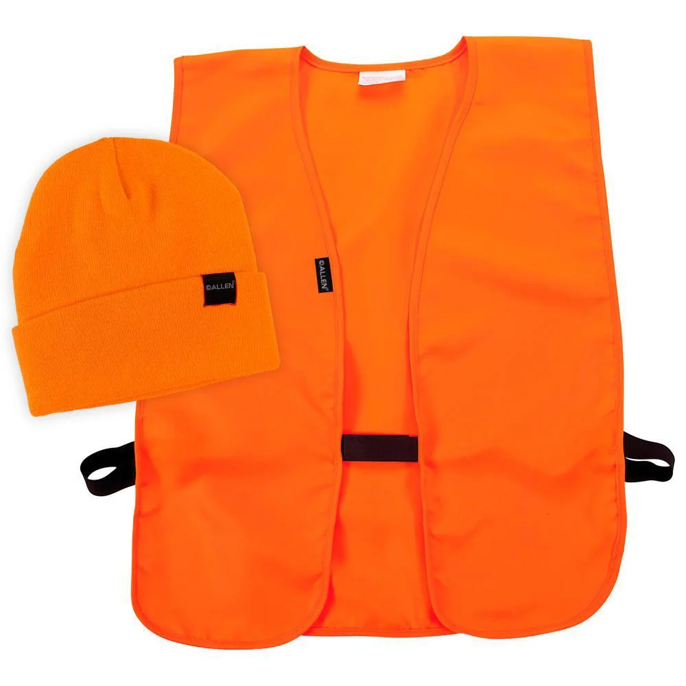 blaze-orange-hunting-vest-beanie-combo-primary The Allen Company Inc. Allen Hunting Vest and Stocking Cap Combo M/XL Blaze Orange