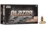 CCI Blazer Brass Handgun Ammunition 9mm Luger 115 gr. FMJ 1145 fps 50/ct - alternate view 2