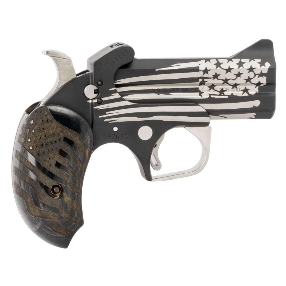 bond-arms-old-glory-handgun-45-lc-410-primary Bond Arms Inc. Bond Arms Old Glory Handgun .45 LC/.410 2rd Capacity 3.5" Barrel Black American Flag