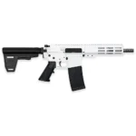 10 Ring GLFA 223 Wylde Braced Pistol .223 Wylde 30rd Magazine 7.5" Stainless Steel Barrel White Finish