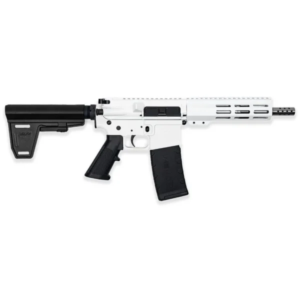 10 Ring GLFA 223 Wylde Braced Pistol .223 Wylde 30rd Magazine 7.5" Stainless Steel Barrel White Finish