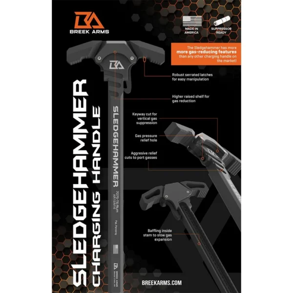 Breek Arms Sledgehammer AR-15 Gas Block Charging Handle Ranger Green