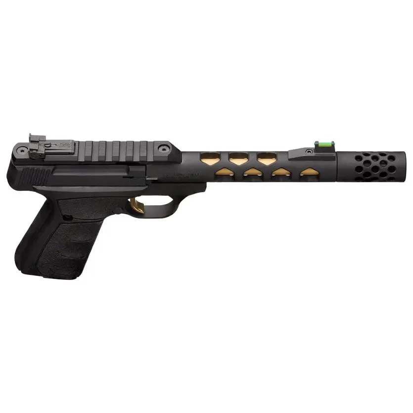 browning-buck-mark-plus-vision-black-gold-primary Browning Firearms Browning Buck Mark Plus Vision Black/Gold Suppressor Ready Handgun .22 LR 10rd Magazine 5.875" Threaded