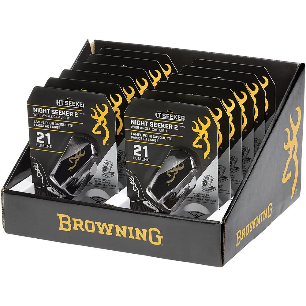 browning-night-seeker-2-wide-angle-cap-light-primary Browning Clothing Browning Night Seeker 2 Wide Angle Cap Light Display 21 Lumens 12 Pack