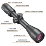 Bushnell Banner 2 Rifle Scope 3-9x40 1" SFP DOA Quick Ballistic Non Illum. Black with Rings - alternate view 3