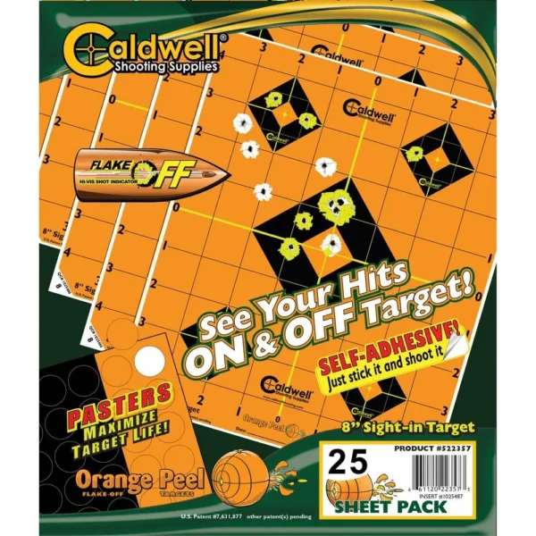 AOB Caldwell 8" Sight-In Orange and Black Target 25 Sheets