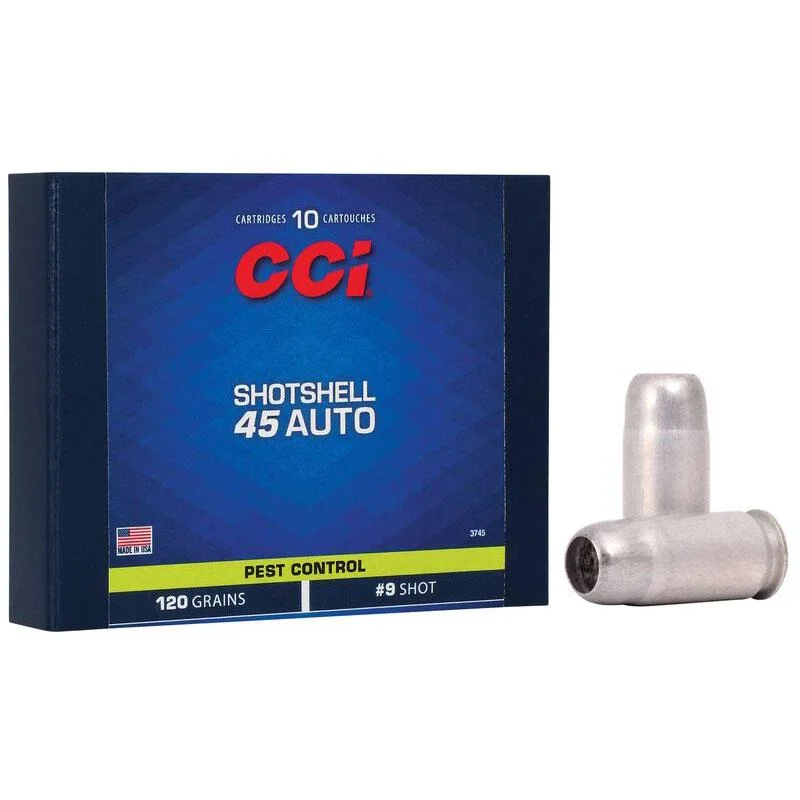 cci-45-acp-handgun-shotshells-primary CCI Handgun Shotshells .45 ACP 140 gr #9 shot 1000 fps 10/ct
