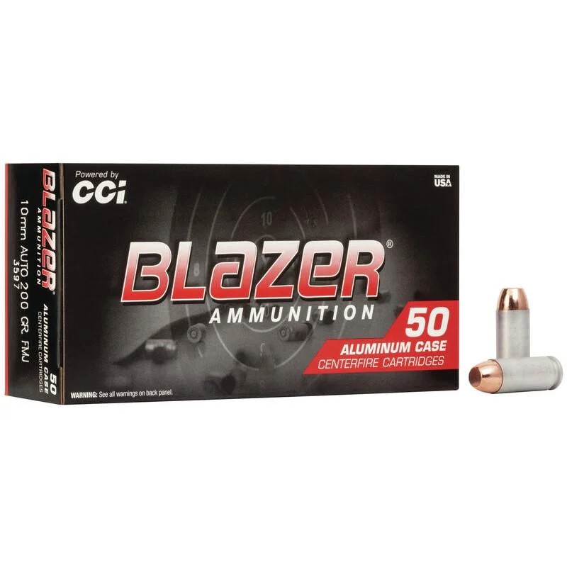 cci-blazer-aluminum-handgun-ammo-10mm-auto-200gr-primary CCI Blazer Aluminum Handgun Ammunition 10mm Auto 200 gr FMJ 1050 fps 50/ct